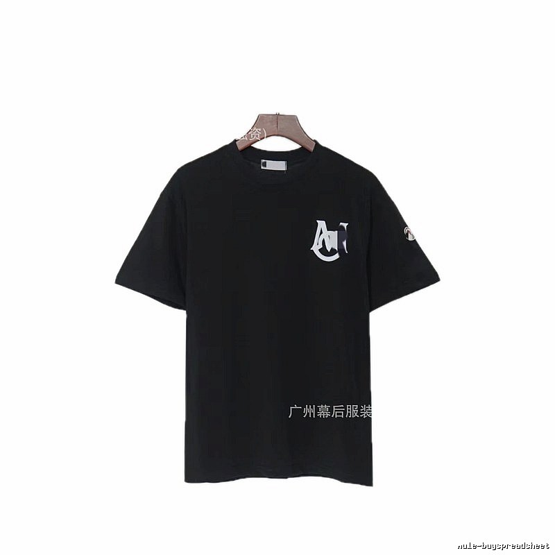 Moncler Printed Casual Style Black T-Shirt