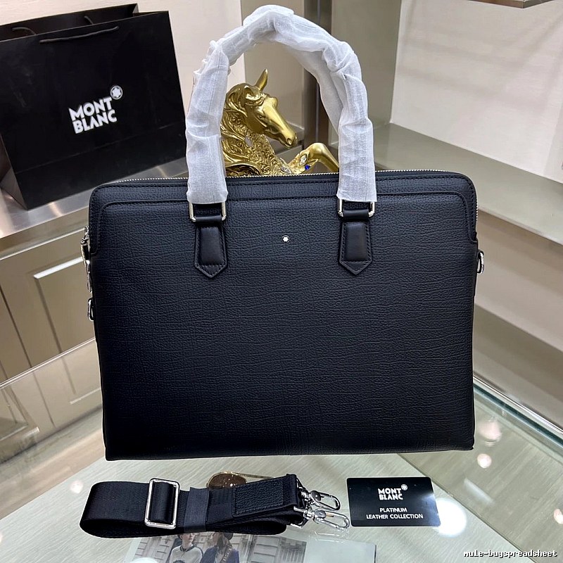 Montblanc Briefcase bag Black Textured Business Shoulder