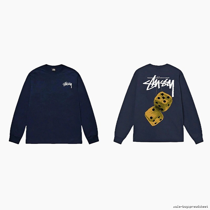 Navy long-sleeved shirt with Stussy dice print