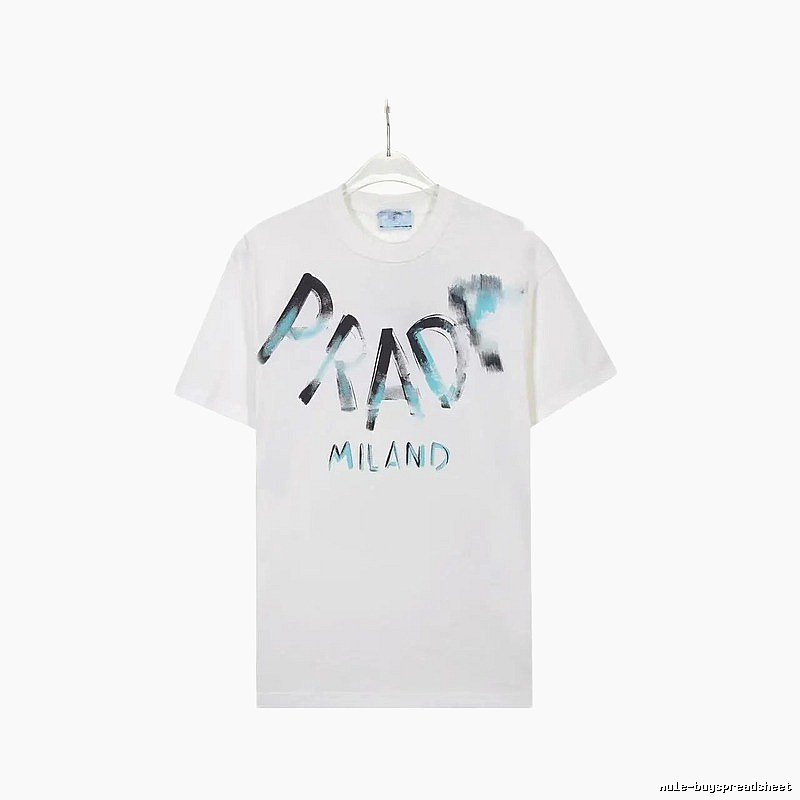 Prada Graffiti Street Style White Short-sleeve T-shirt