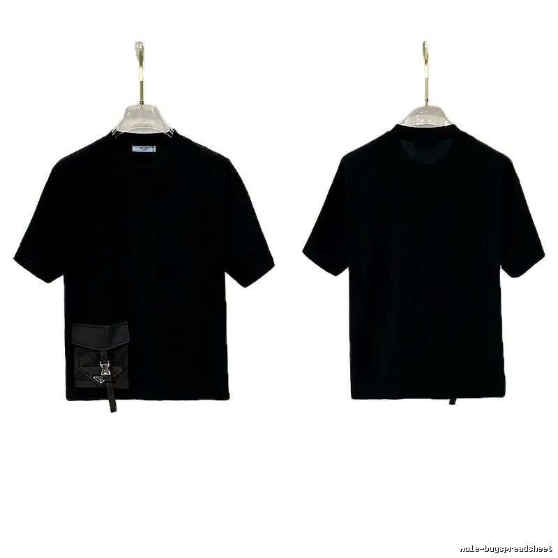 Prada Pocket Collection Minimalist Style Black Short-sleeved T-shirt