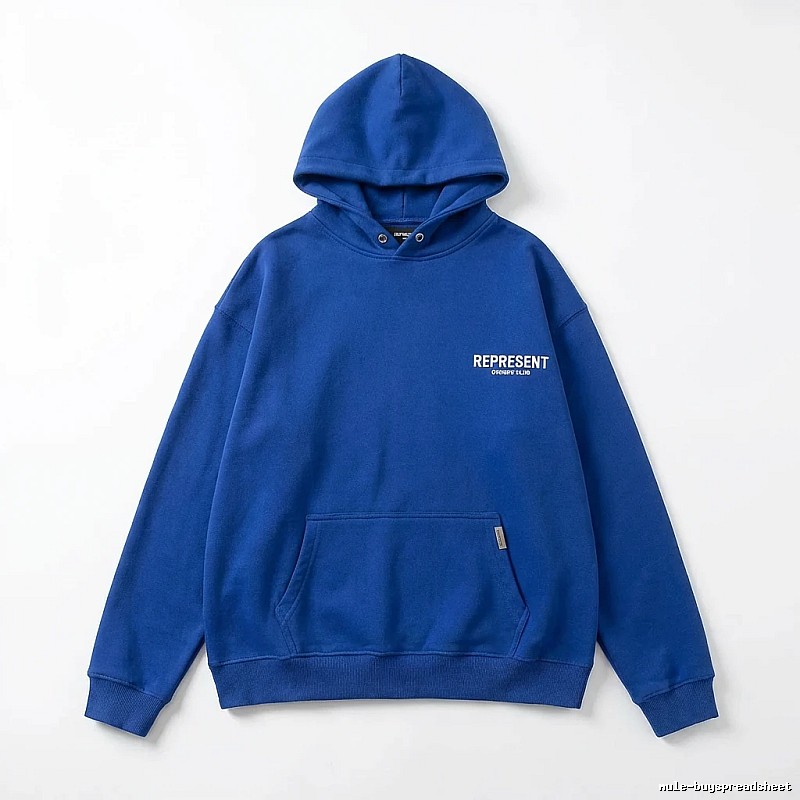 REPRESENT Owners Club Simple Style Blue Hoodie