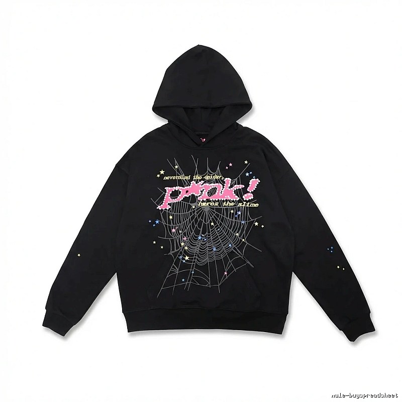 Sp5der Starry Web Style Black Hoodie