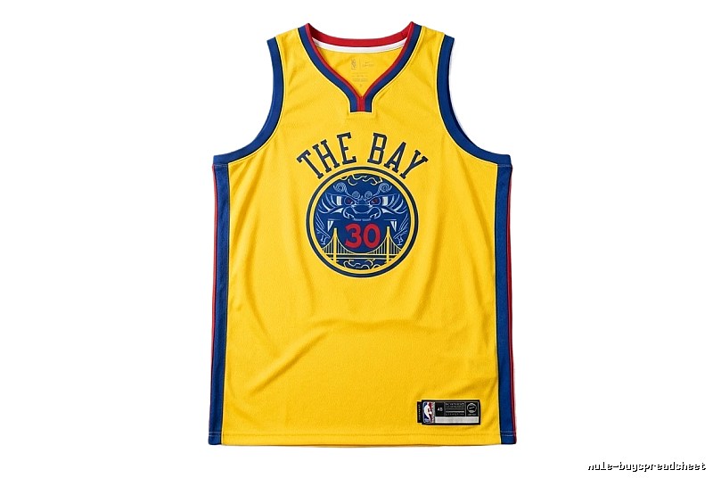 Stephenen Curry's yellow and blue retro-style jersey