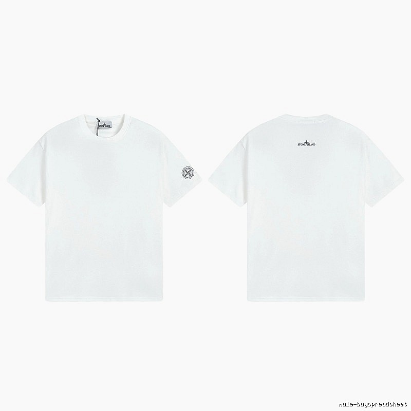 Stone Island Badge Minimalist Style White Short-sleeve T-shirt