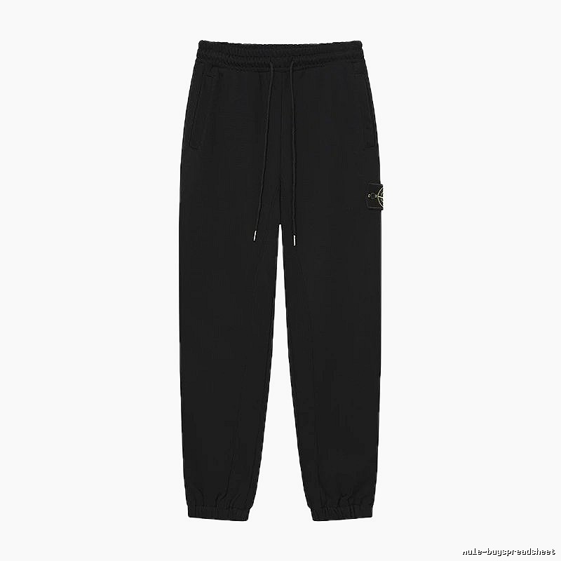 Stone Island Classic Functional Style Black Cuffed Sweatpants