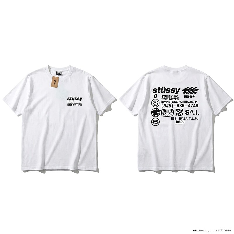 Stussy basic style, simple style, white T-shirt