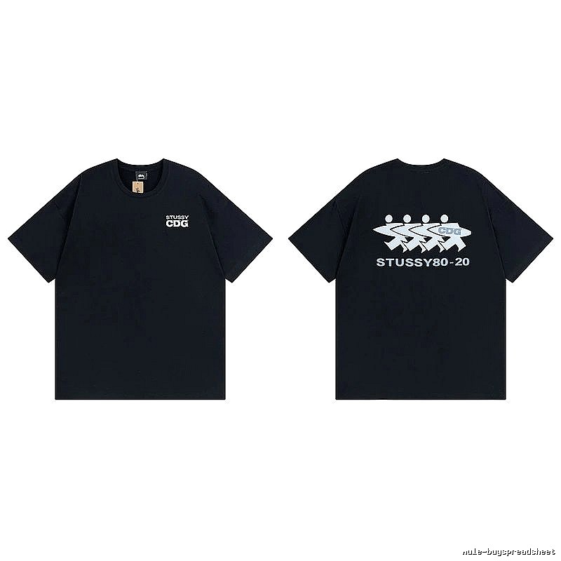 Stussy Black Spider Graphic T-Shirt Modern Fit Logo