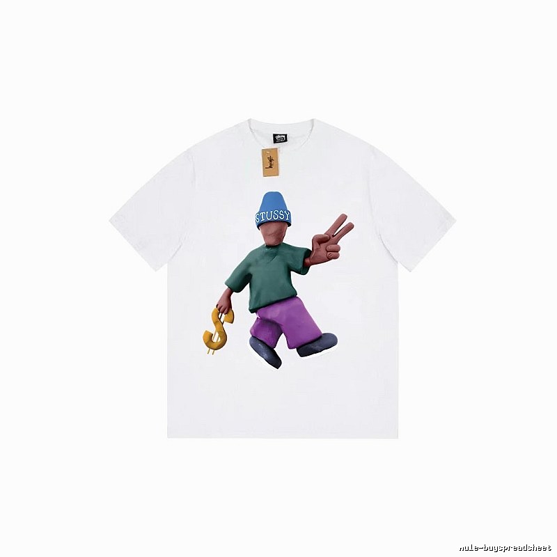 Stussy Relaxed Graphic T-shirt Black White Stussy with Designer-Inspired Detail