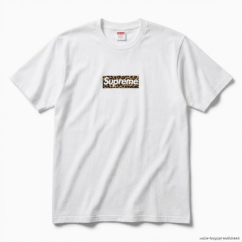 Supreme leopard - print style white T - shirt