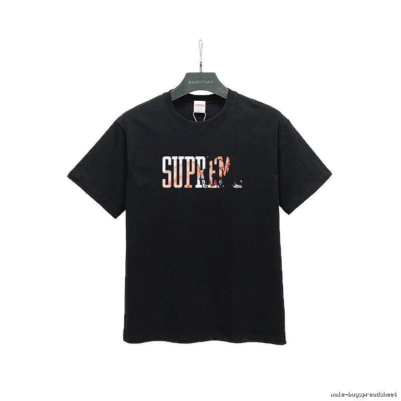 Supreme Portrait Print Street Style Black T-Shirt