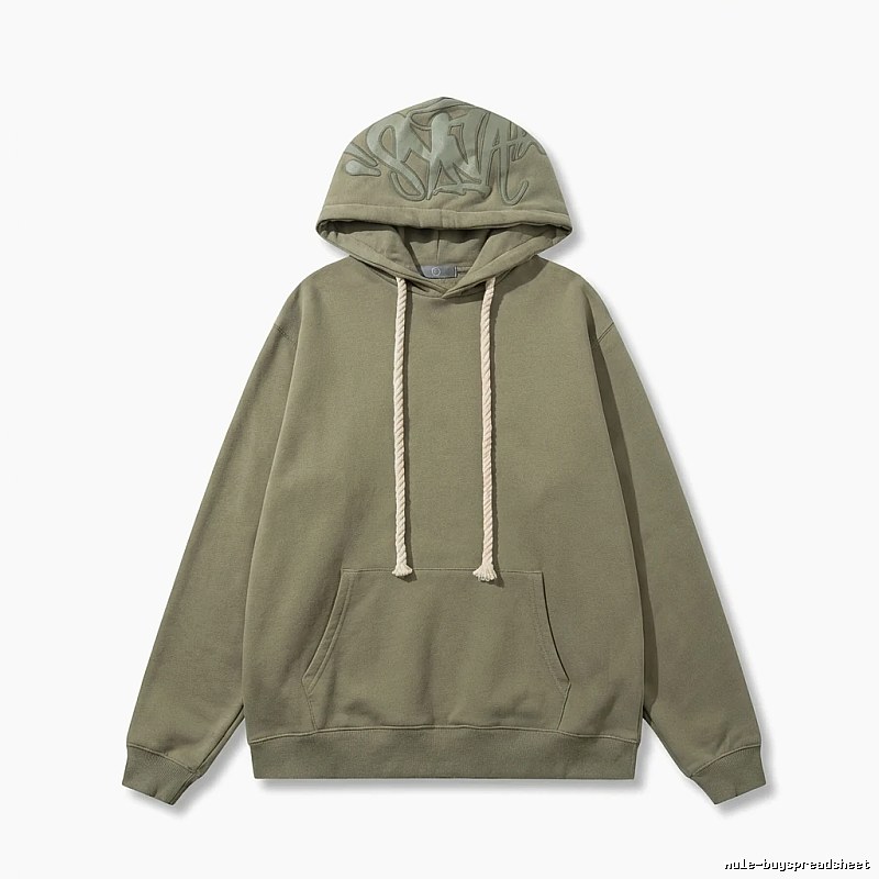 SynaWorld Graffiti-style Olive Green Hoodie