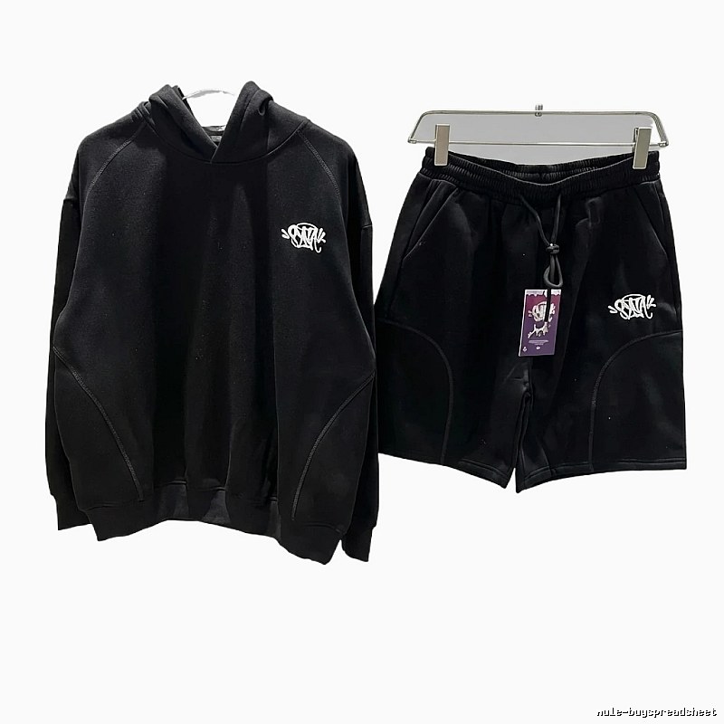 SynaWorld Trendy Cool Black Hooded Set