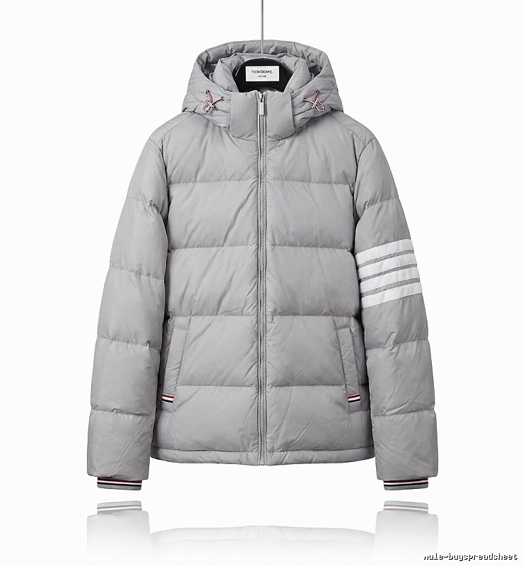 Thom Browne Classic Stripe Grey Down Jacket