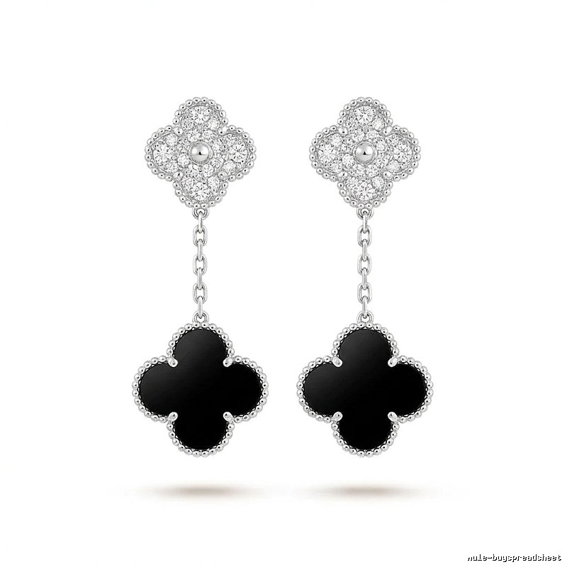 Van Cleef & Arpels Alhambra Black Onyx Earrings
