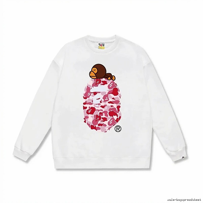 White hoodie in the style of Bape ape man camouflage