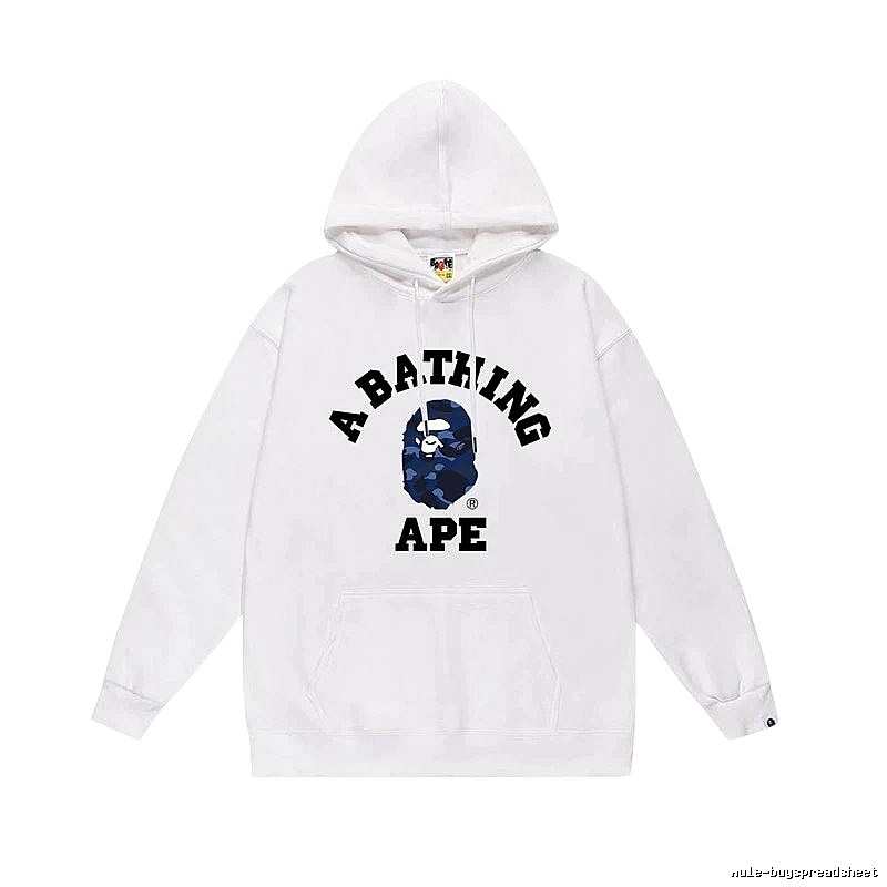 White hoodie with Bape Ape Head print